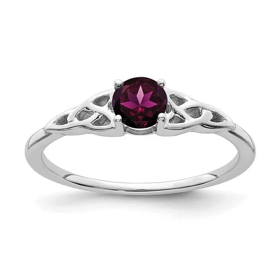 10k or 14k Gold 4.5mm Round Gemstone Celtic Knot Side Rings