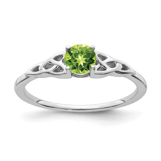 10k or 14k Gold 4.5mm Round Gemstone Celtic Knot Side Rings