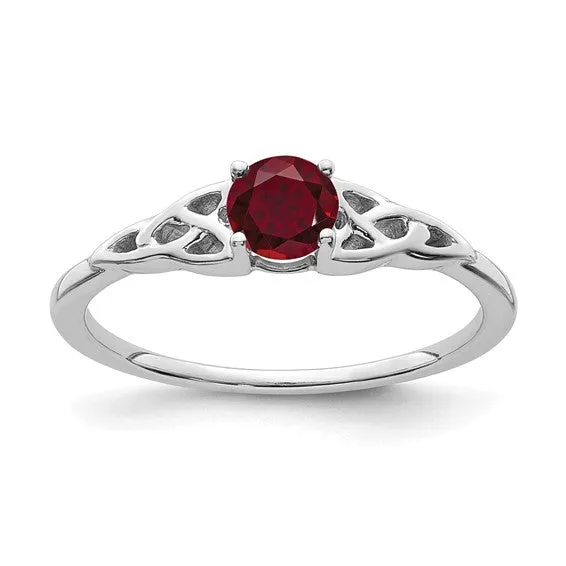 10k or 14k Gold 4.5mm Round Gemstone Celtic Knot Side Rings