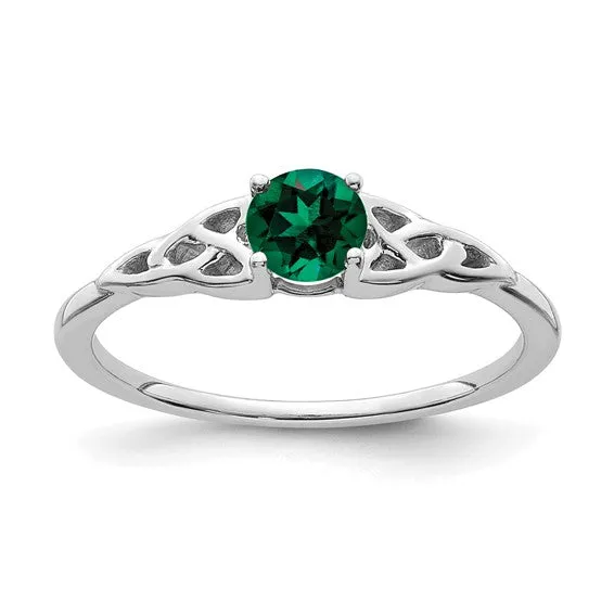 10k or 14k Gold 4.5mm Round Gemstone Celtic Knot Side Rings