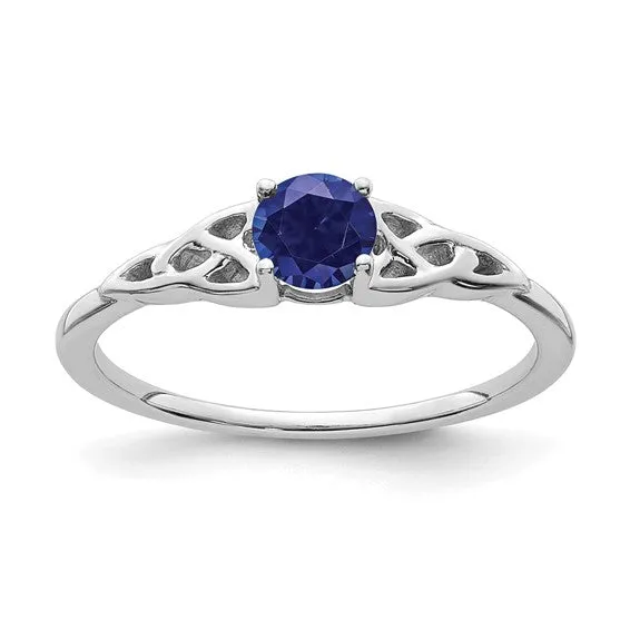 10k or 14k Gold 4.5mm Round Gemstone Celtic Knot Side Rings