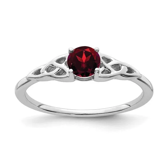 10k or 14k Gold 4.5mm Round Gemstone Celtic Knot Side Rings