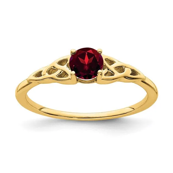 10k or 14k Gold 4.5mm Round Gemstone Celtic Knot Side Rings