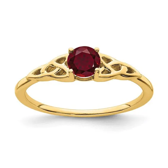 10k or 14k Gold 4.5mm Round Gemstone Celtic Knot Side Rings