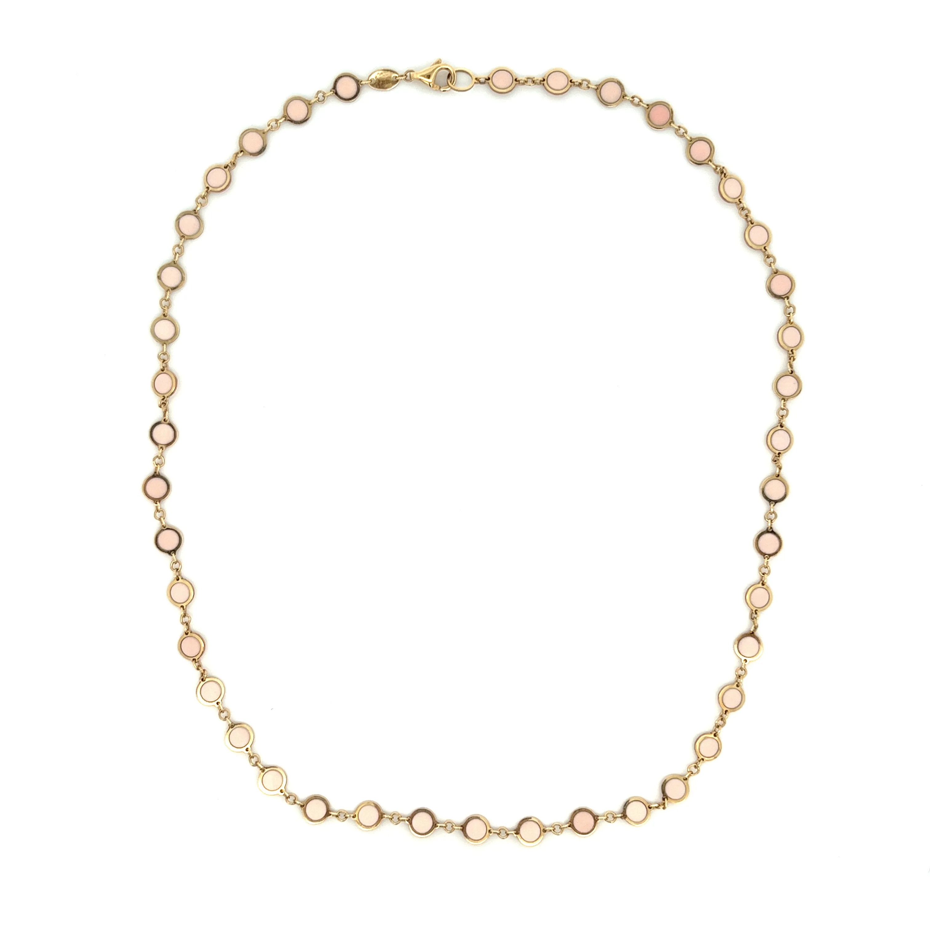 14k Yellow Gold Pink Opal Necklace