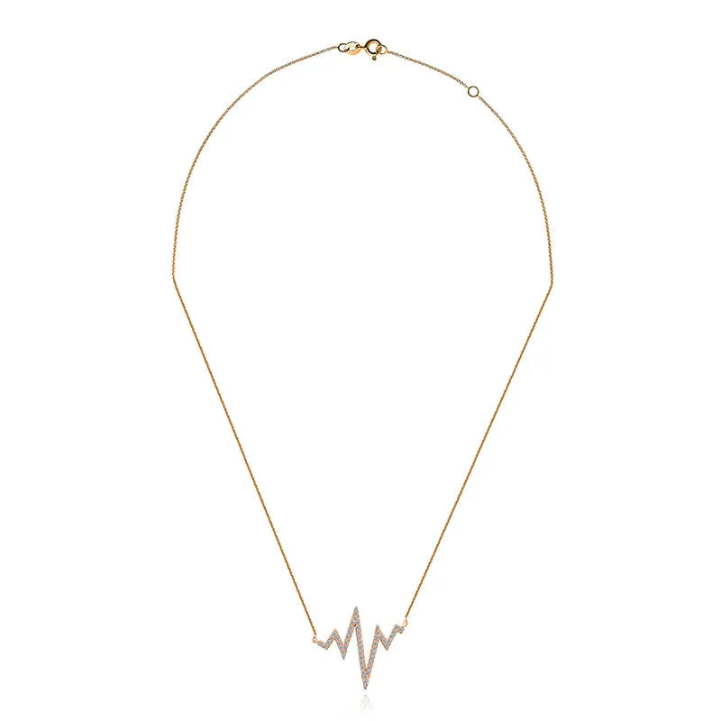 18k Gold Heartbeat Diamond Necklace