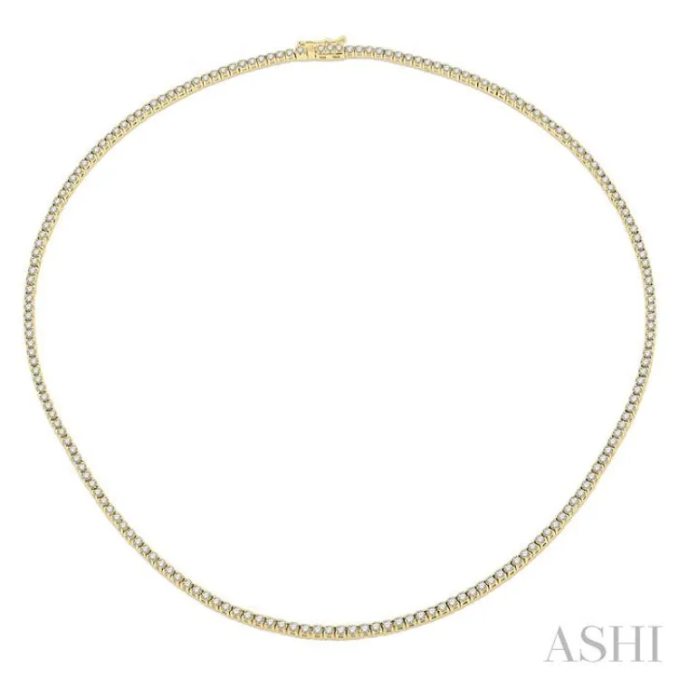 5.00 ctw Round Cut Diamond Tennis Necklace in 14K Yellow Gold
