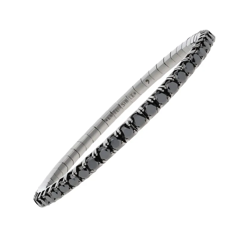 6.75CT Black Diamond Stretch Tennis Bracelet