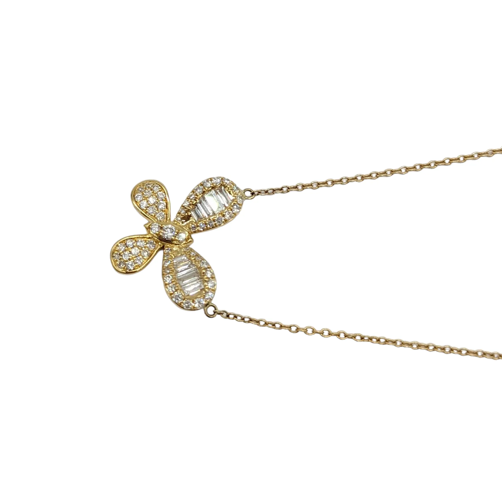 68 Point Diamond Butterfly Stationary Necklace