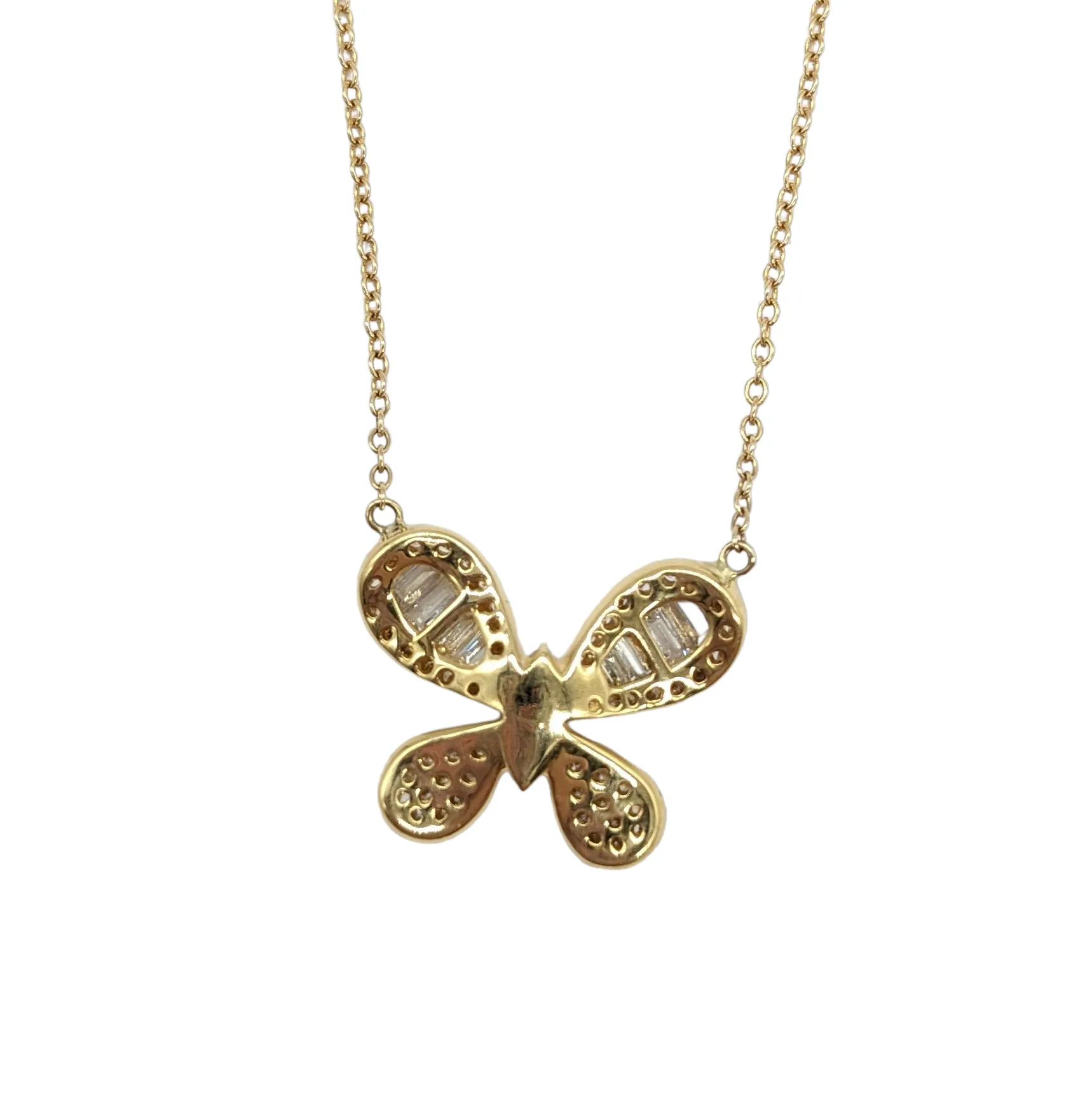 68 Point Diamond Butterfly Stationary Necklace
