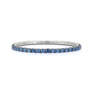 7.55CT Oval-Cut Blue Sapphire Stretch Tennis Bracelet