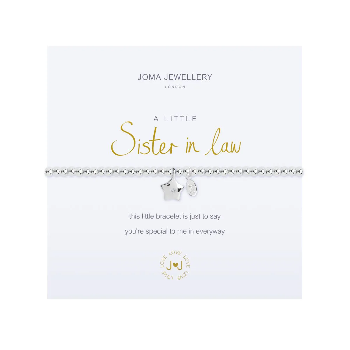 A Little 'Sister In Law' Bracelet | Silver Plated