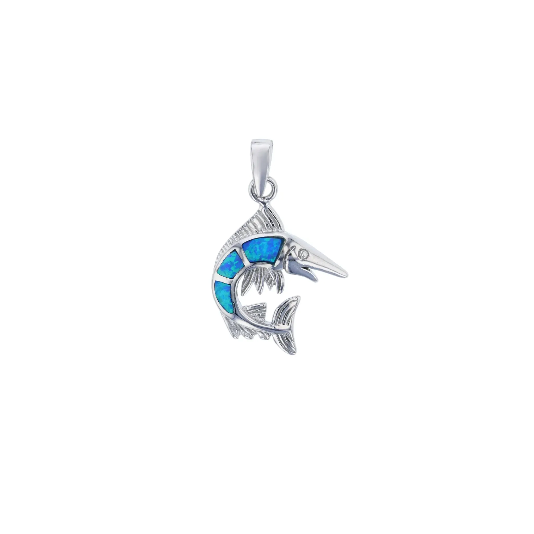 Blue Opal Swordfish Pendant (Silver)