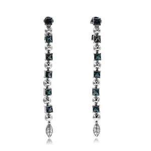 Bvlgari Lucea Blue Topaz & Diamond Drop Earrings