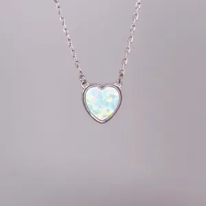 Dainty Heart Opal Necklace