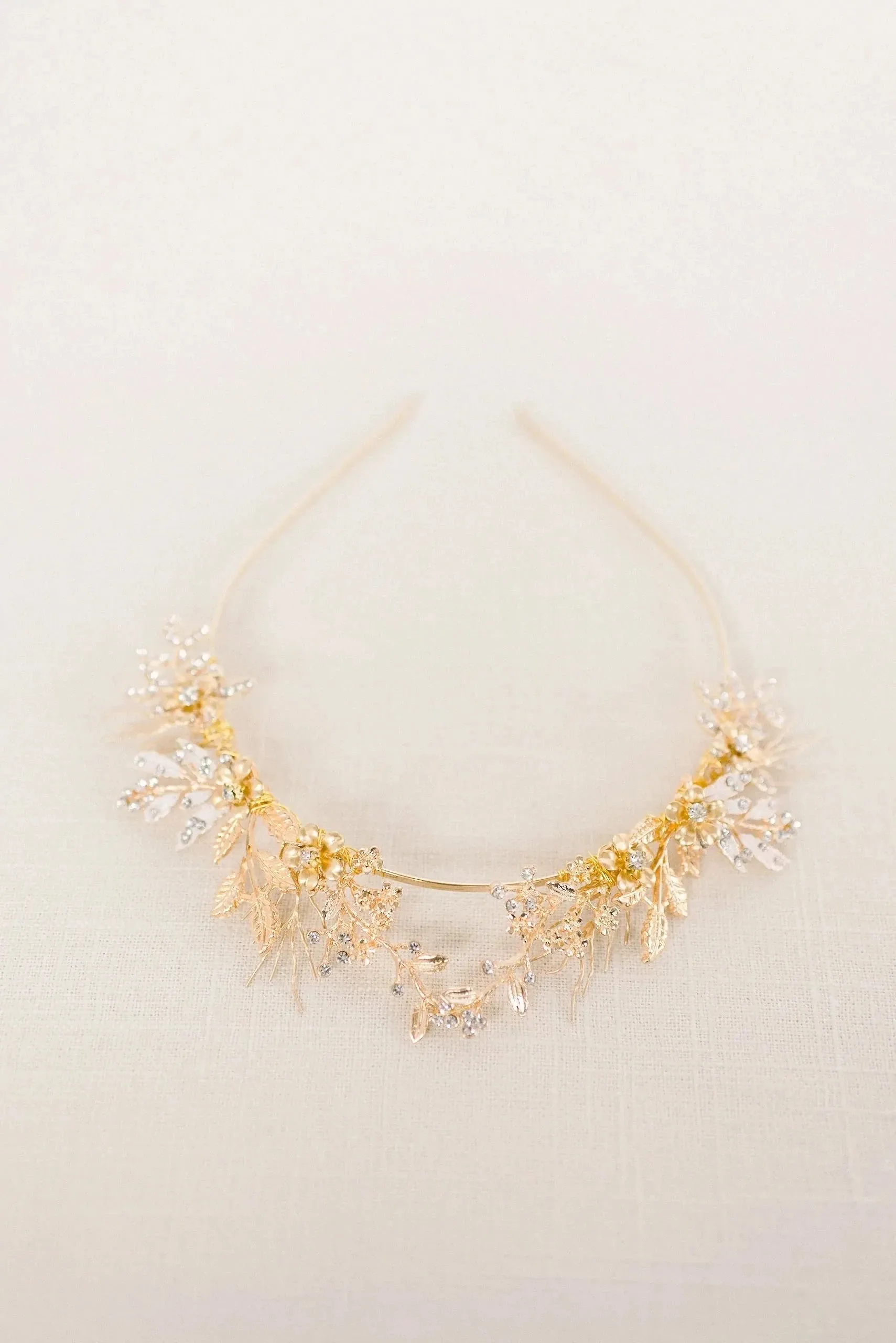 Gold woodland wedding crown - style 4010