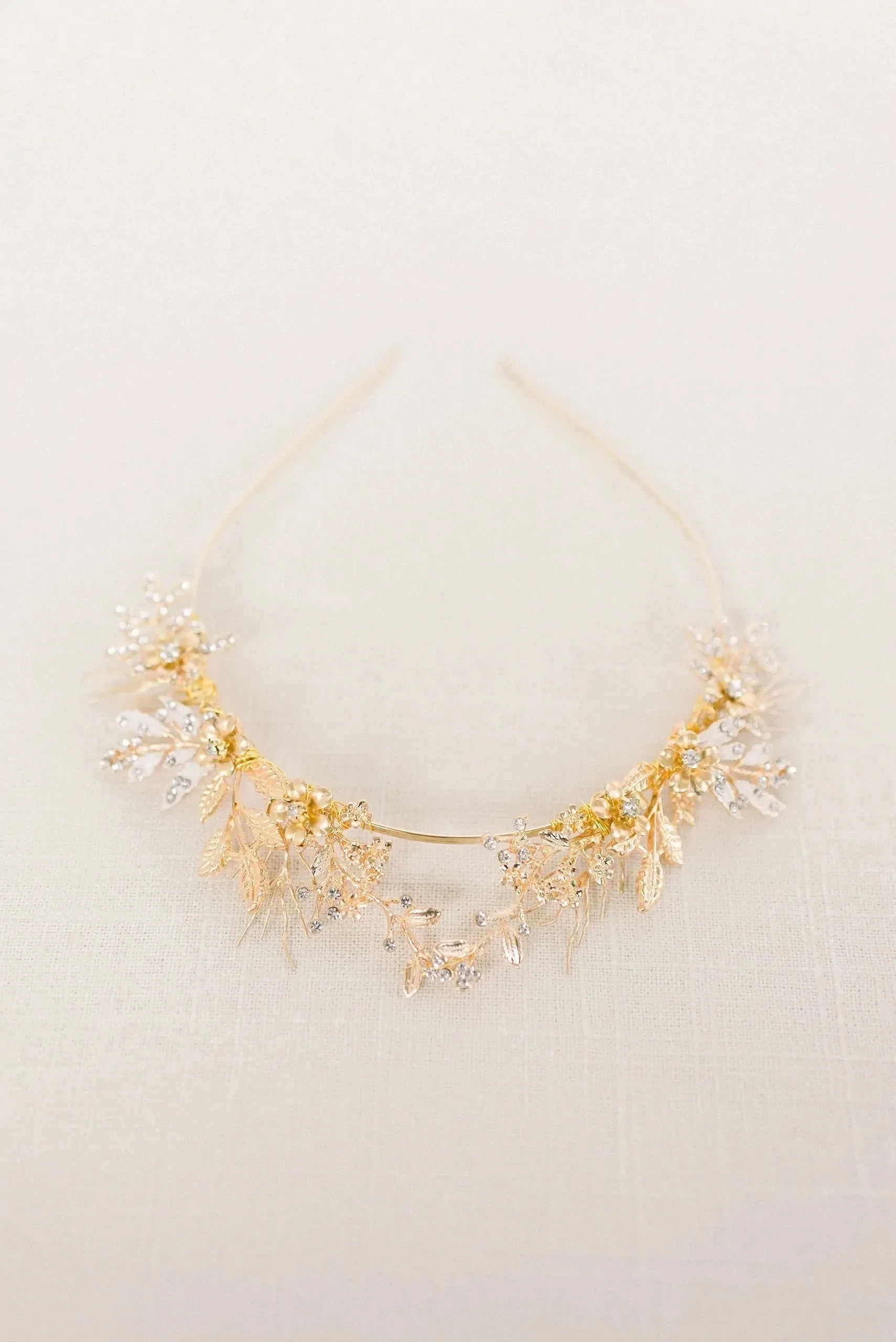 Gold woodland wedding crown - style 4010