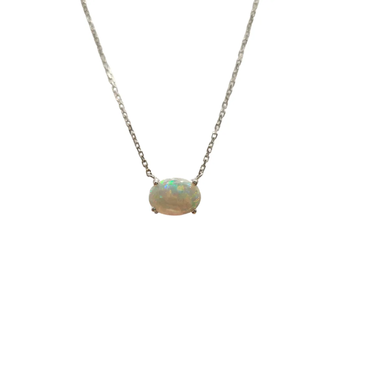 Horizon-set Opal Necklace