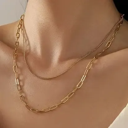 Hypoallergenic Layered Chain Necklace