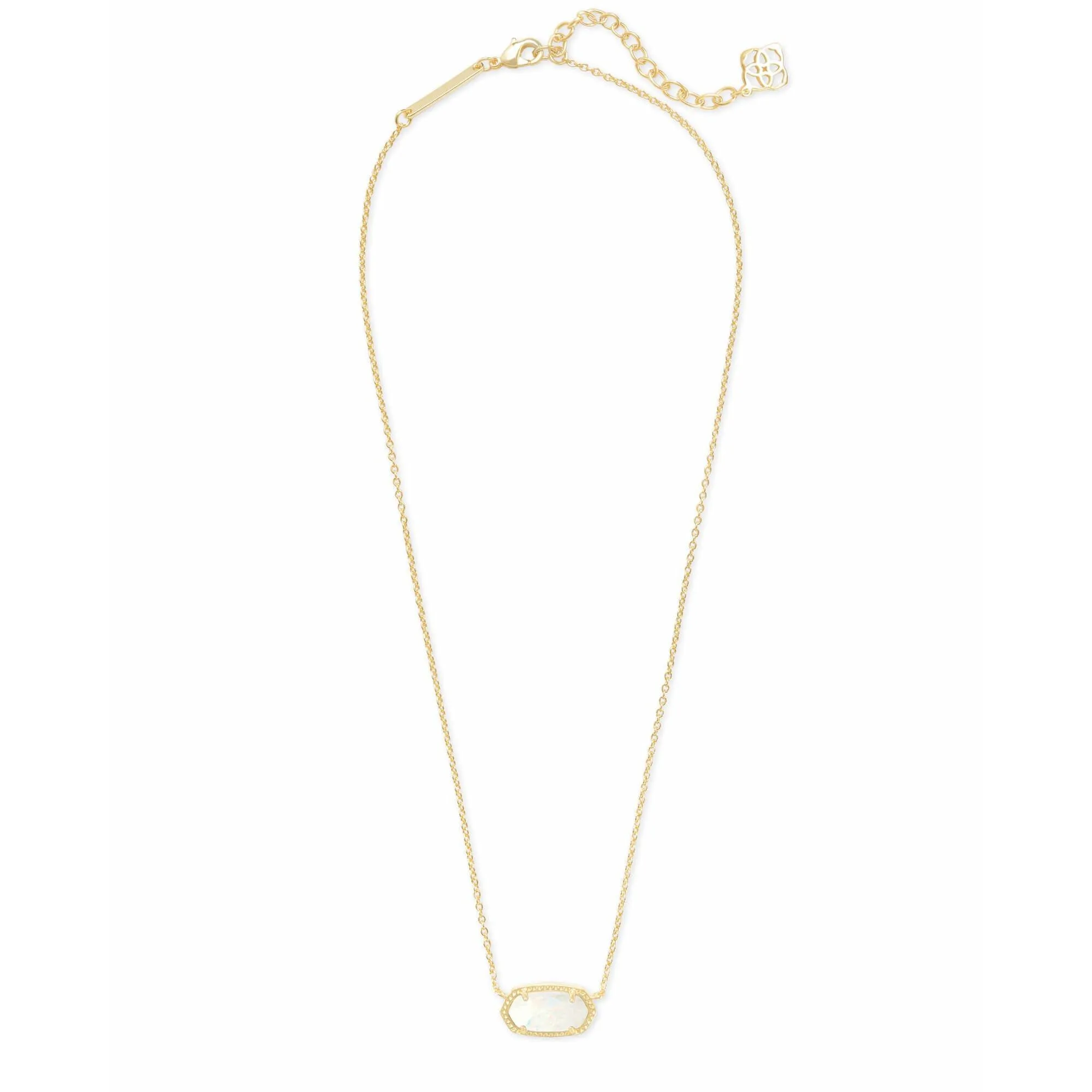Kendra Scott - Elisa Gold Pendant Necklace In White Kyocera Opal
