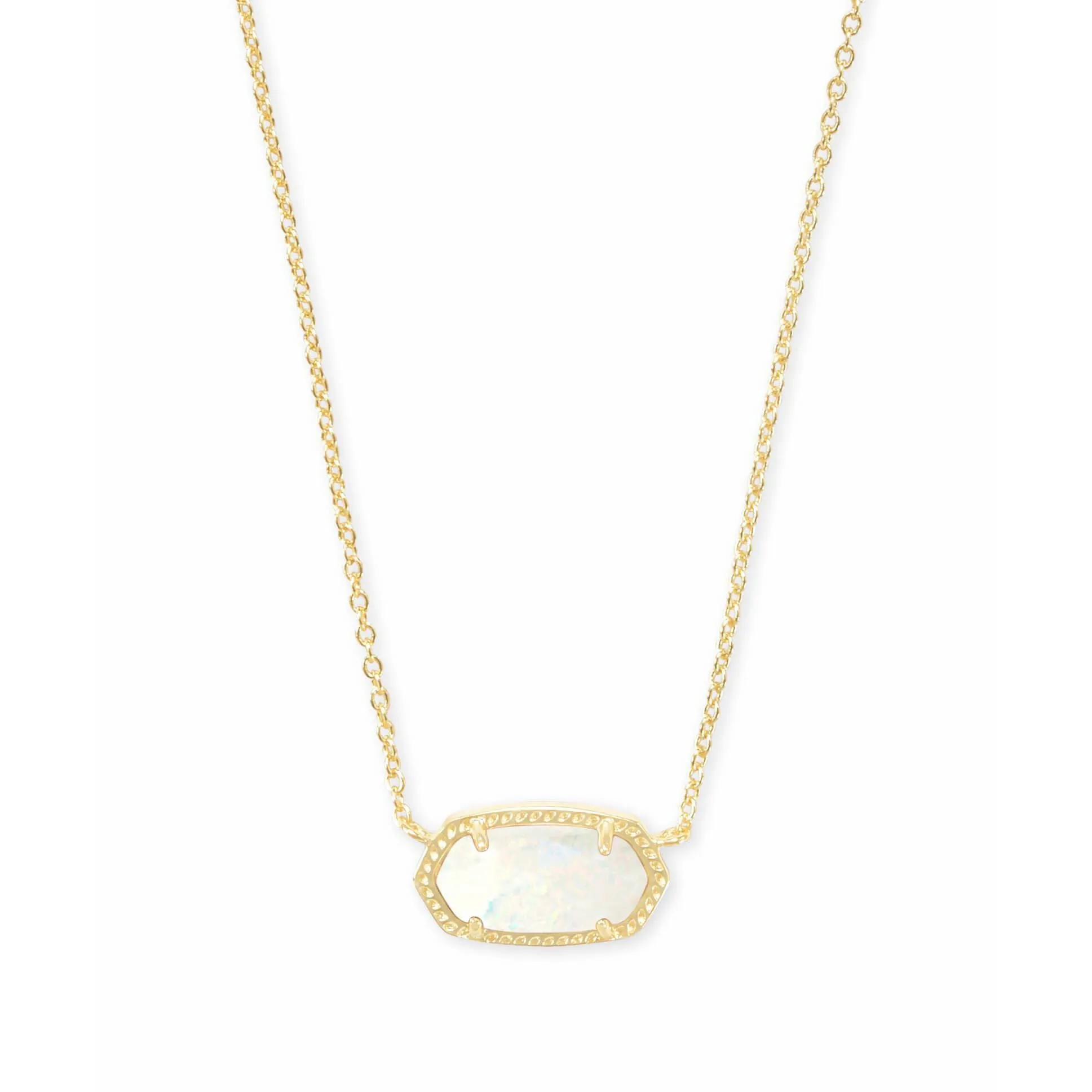 Kendra Scott - Elisa Gold Pendant Necklace In White Kyocera Opal