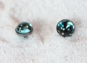 London Blue Topaz Bezel Gemstones, Large (Niobium or Titanium Post Earrings)
