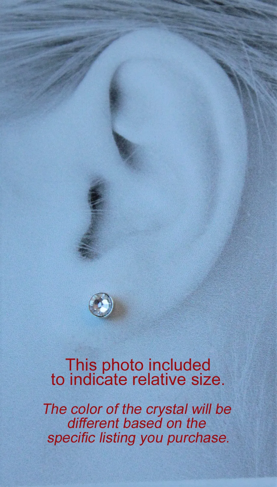 Majestic Blue Crystal Pure Titanium Stud Earrings