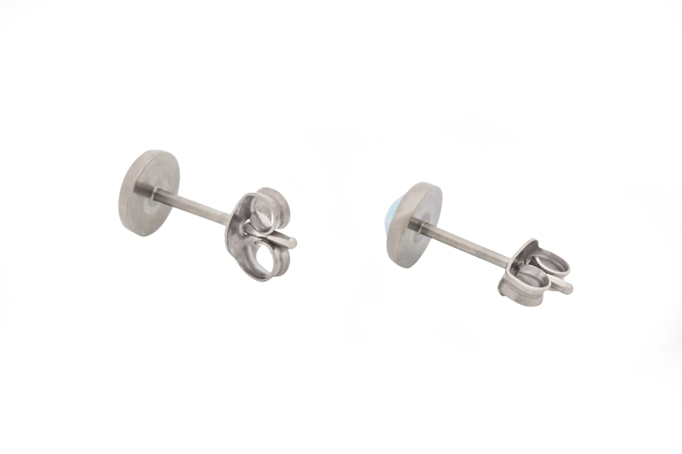 Majestic Blue Crystal Pure Titanium Stud Earrings