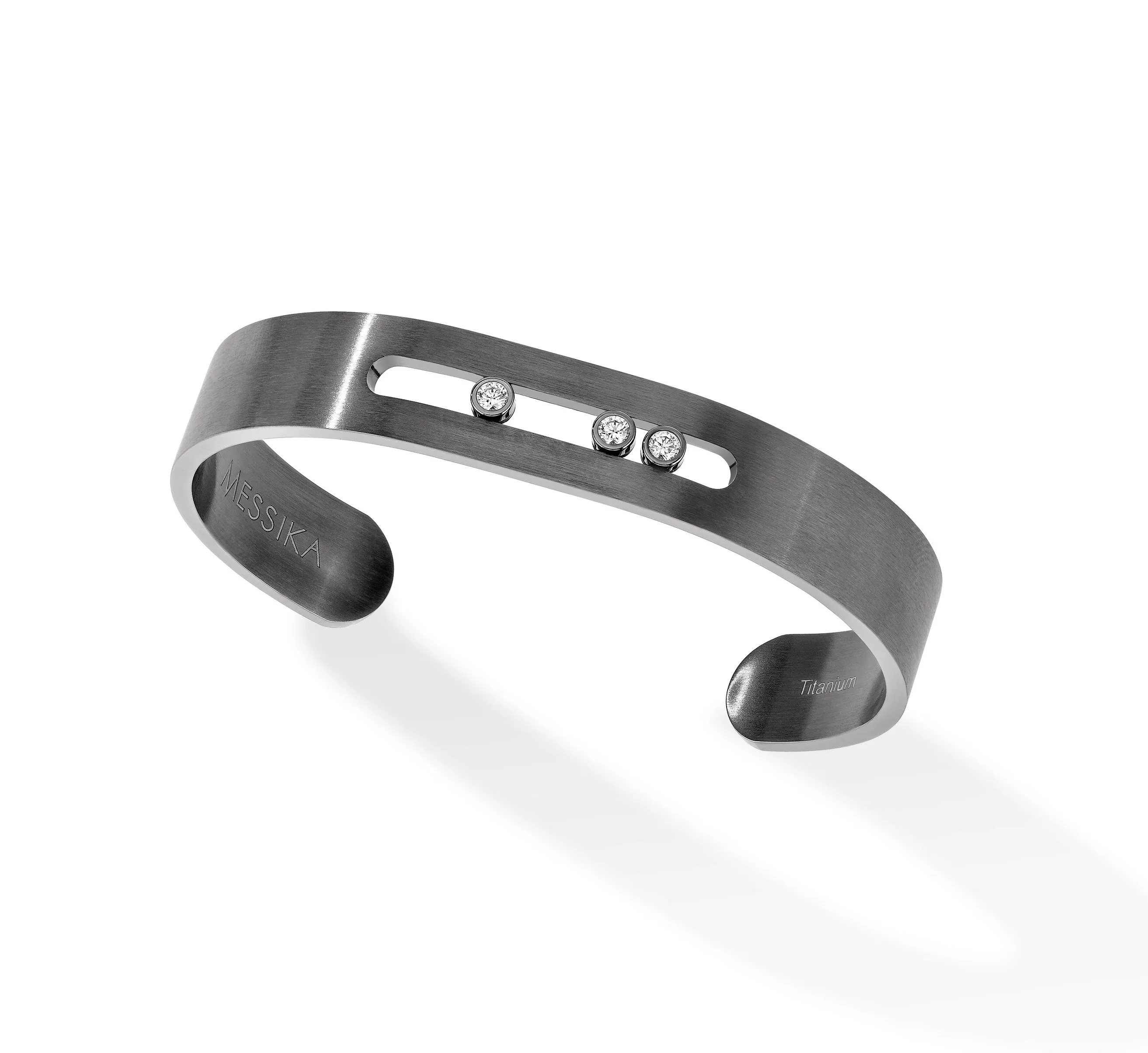 Messika Move Graphite Titanium Diamond Cuff Bracelet