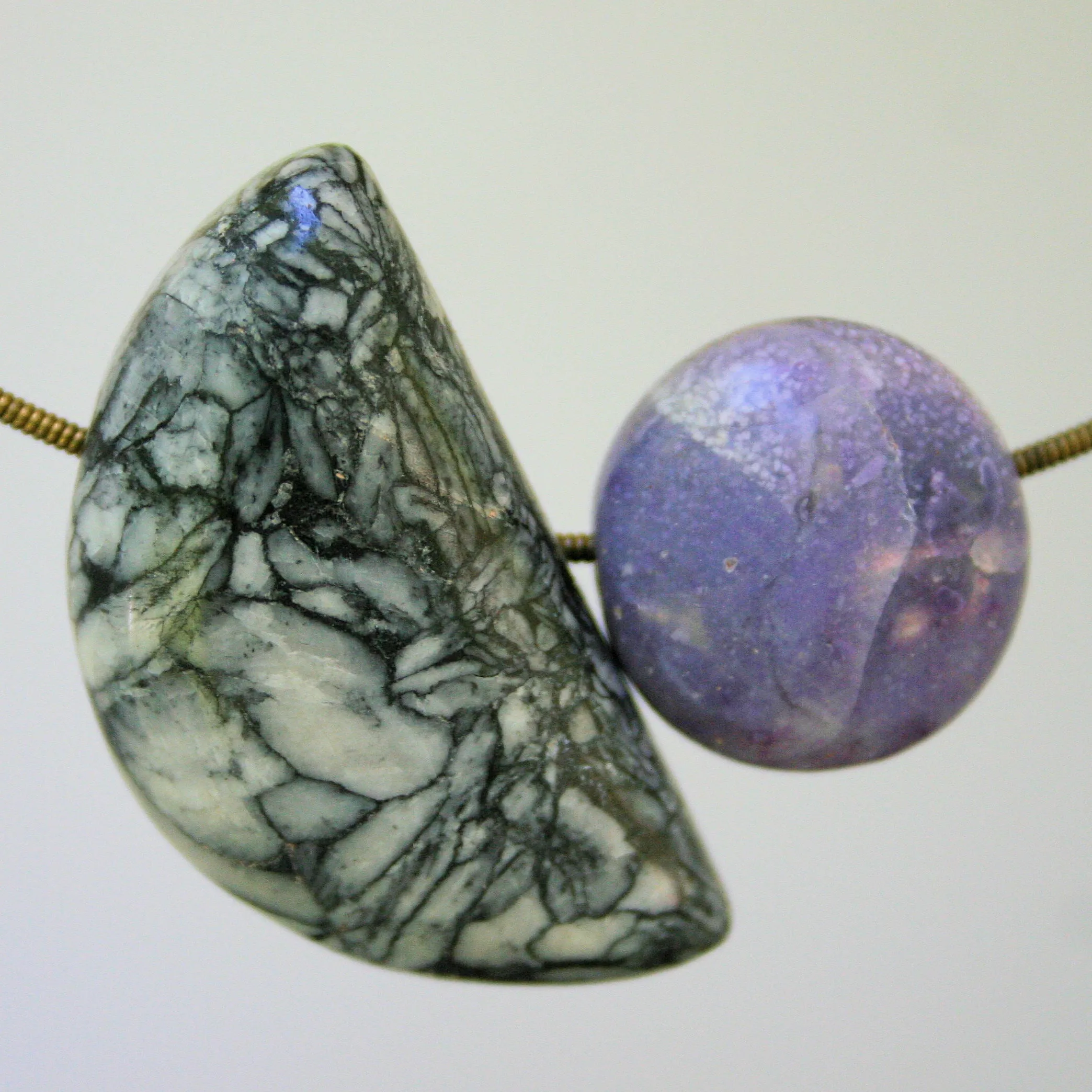 Morado Opal, Printstone, Pinolith and Ruby in Fuchsite Bead Necklace