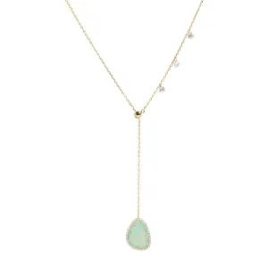 Opal Pebble Lariat Necklace