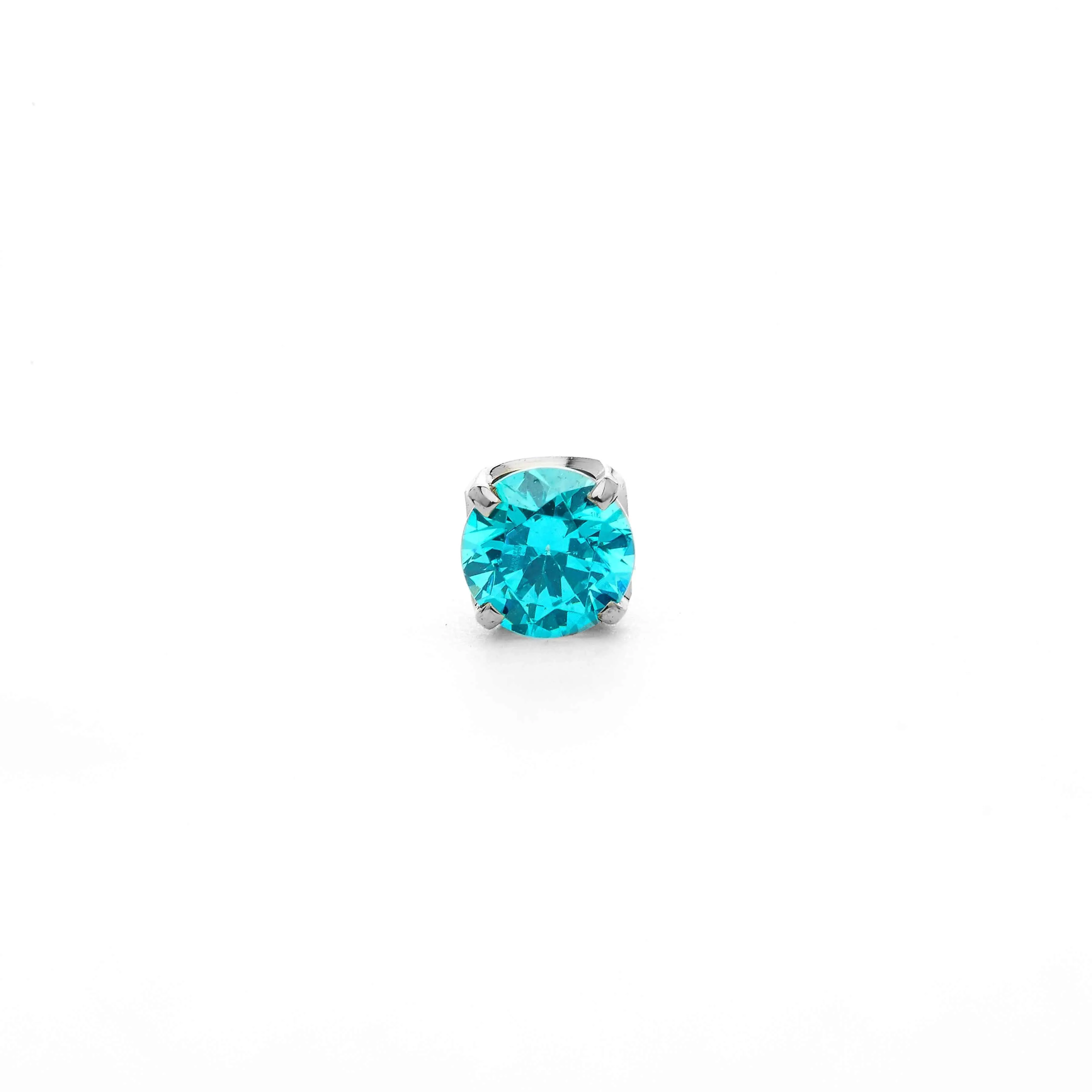 Prong-set Mint Green Swarovski Gem in Titanium by NeoMetal