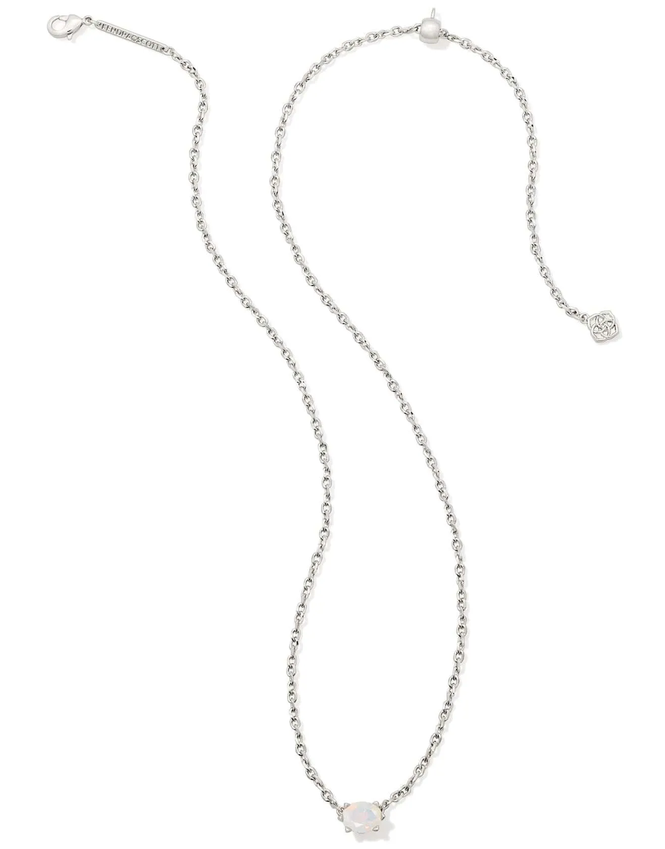 Silver Cailin Pendant Necklace - Champagne Opal