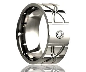 Titanium Flat Diamond Infinity Milled Ring