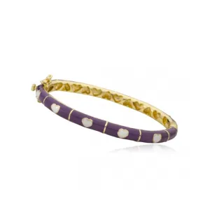 Twin Stars Heart & Line Bangle In Purple