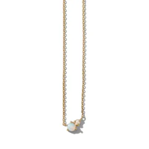Unity Necklace, White Opal, 9kt Yellow Gold