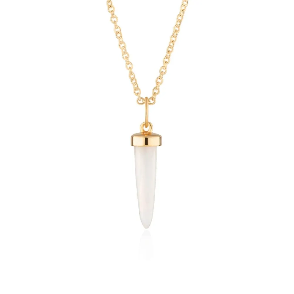 White Opal Spike Necklace - Gold - SPG-226-229