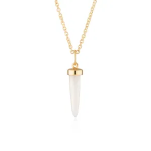 White Opal Spike Necklace - Gold - SPG-226-229